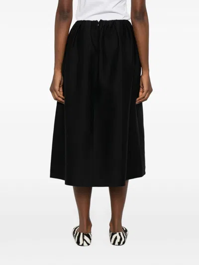 Totême Wool A Line Midi Skirt Side Pockets In Black