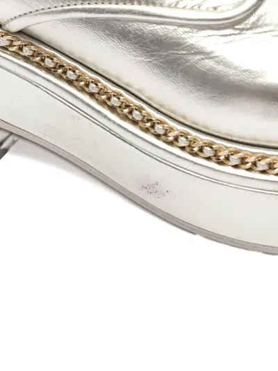 Pre-owned Chanel 1986-1988 Toe-cap Boots In Silver