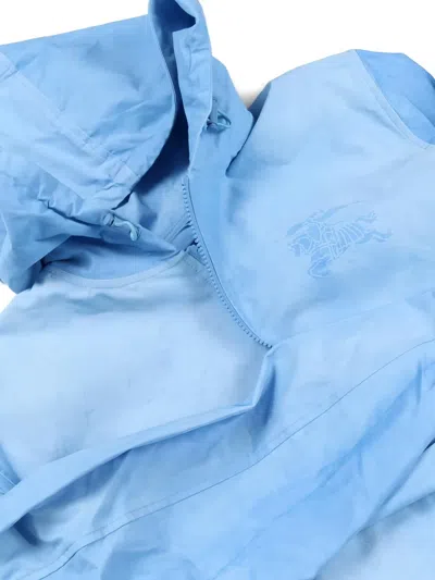 Pre-owned Burberry 2010s Back-print Hooded Jacket In Blue