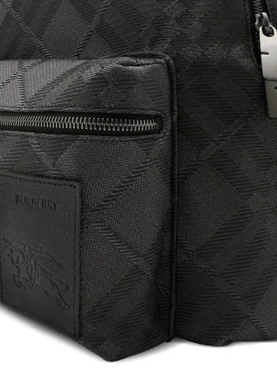 Burberry Chester Check Jacquard Backpack In Black