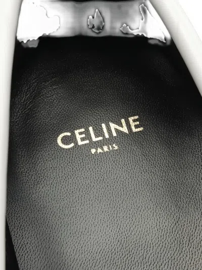 Pre-owned Celine 流苏边皮质乐福鞋（2020年代典藏款） In White