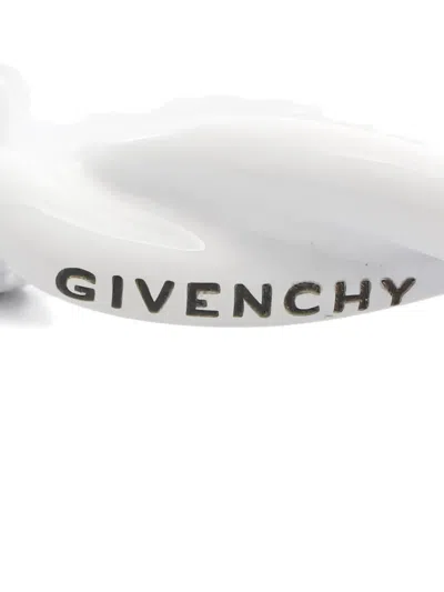 Pre-owned Givenchy 2010s Twisted Rhinestone-embellished Ring In White