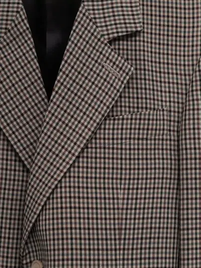 Balenciaga Tailored Wrap Jacket With Checkered Design For Women In Green