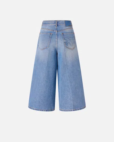 Pinko Bermuda Ample En Denim Doux In Blue