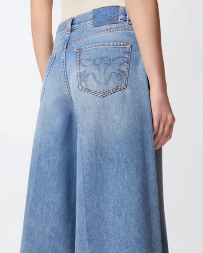 Pinko Bermuda Ample En Denim Doux In Blue