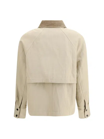 Brunello Cucinelli Cotton-linen Canvas Jacket In Neutral