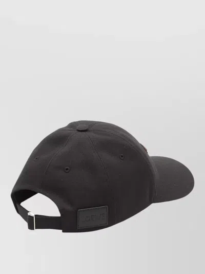 Loewe Canvas Cap Featuring Refined Applique Detail In Gray
