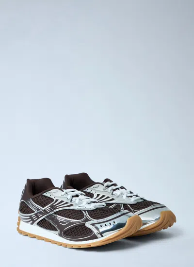 Bottega Veneta Men Fondant And Silver Technical Fabric And Mesh Orbit Sneakers In Multi