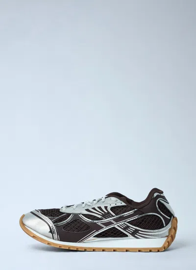Bottega Veneta Men Fondant And Silver Technical Fabric And Mesh Orbit Sneakers In Multi