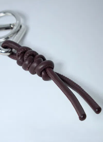 Bottega Veneta Men Triangle Keyring In Silver