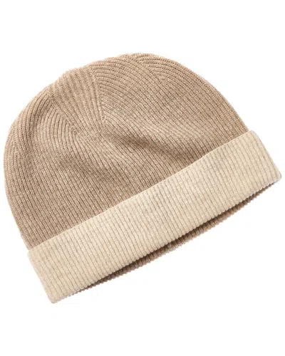 Brodie Cashmere Two-tone Beth's Cashmere Beanie In Brown