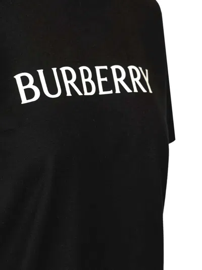 Burberry Women Cotton T-shirt With Logo In Black