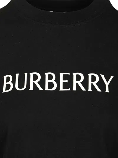 Burberry Women Cotton T-shirt With Logo In Black