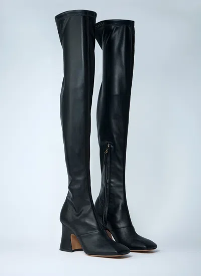 Chloé Janis 80 Over-the-knee Leather Boots In Black