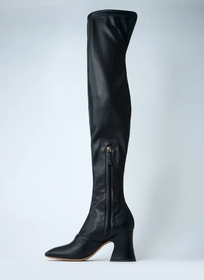 Chloé Janis 80 Over-the-knee Leather Boots In Black