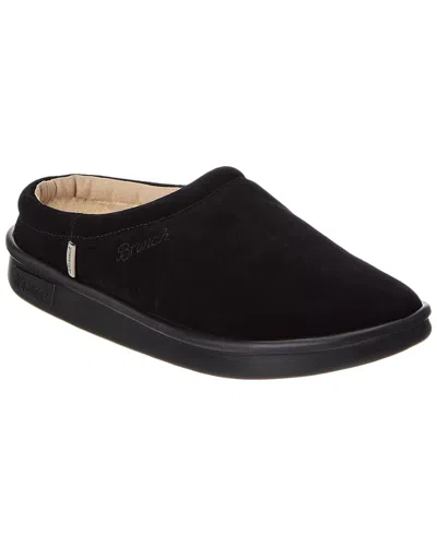 Brunch Derive Shearling & Suede Slipper In Black