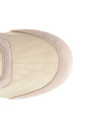 Chloé Kick Beige Sneaker With Side Lettering Logo And Elasticated Details In Fabric Woman In White