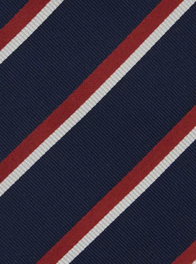 Dsquared2 Men Blue Tie With All-over Striped Motif In Silk Man In Blue