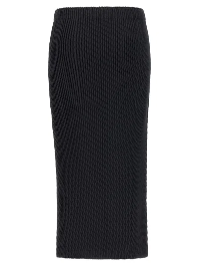 Issey Miyake Sleek Pleats Skirt In Black