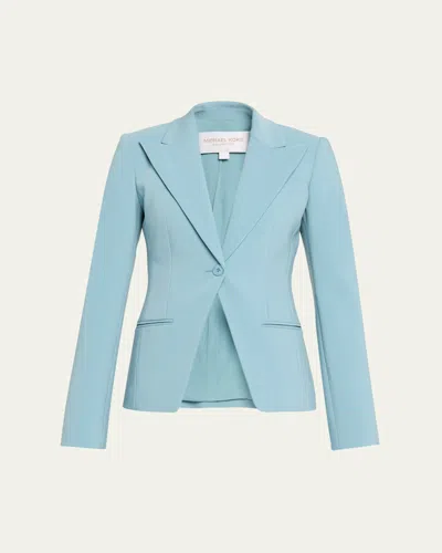 Michael Kors Sabrina Single-button Stretch Wool Blazer In Blue