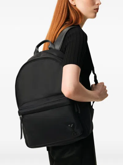 Ami Alexandre Mattiussi Ami Backpack Bag In Smooth Black Polyamide In Black