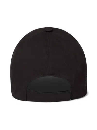 Versace Cotton Baseball Cap With Gold Embroidery In Black