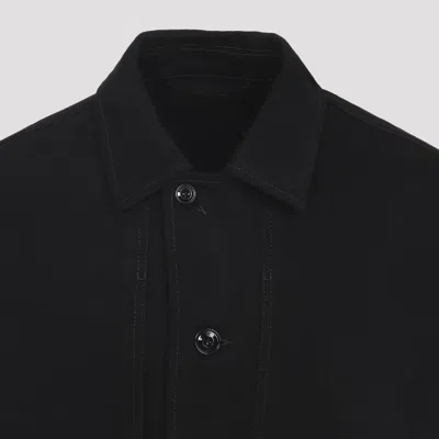 Lemaire Collared Boxy Jacket Front Pockets Stitching In Black