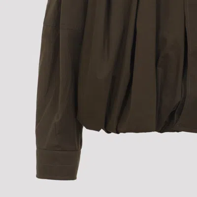 Lemaire Soft Pleated Buttoned Jacket In Brown