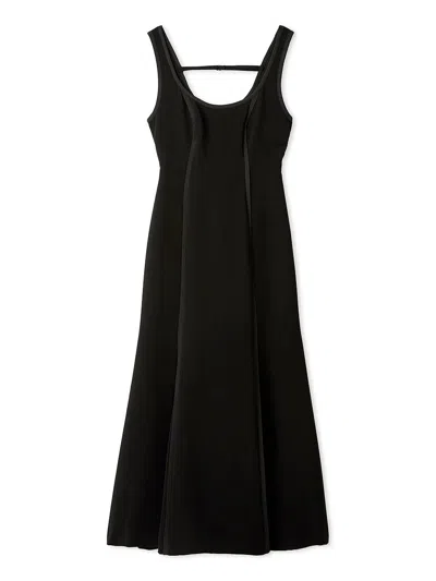 Snidel U-neck Fit-and-flare Maxi Dress In Black