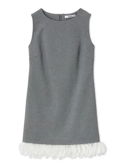 Snidel Sleeveless Mini Dress With Statement Ruffle Trim In Animal Print