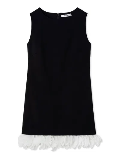 Snidel Sleeveless Mini Dress With Statement Ruffle Trim In Multi