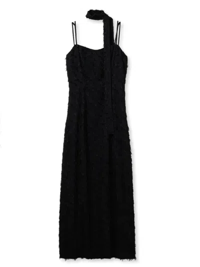 Snidel Feather Jacquard Camisole Dress In Black