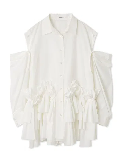 Snidel Ribbon Shirt Dress In White