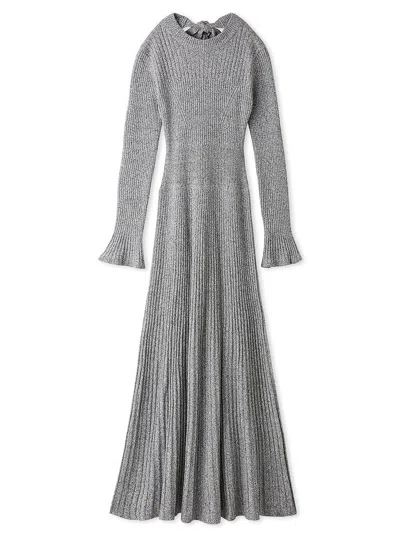 Snidel Backless Maxi Knit Dress In Gray
