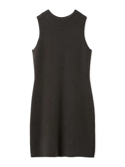 Snidel Raccoon Ribbed Sleeveless Mini Dress In Black