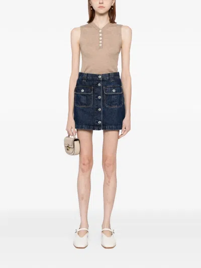 Cuddleup Cashmere Buttoned Vest In Brown