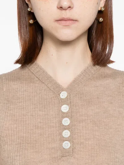 Cuddleup Cashmere Buttoned Vest In Brown