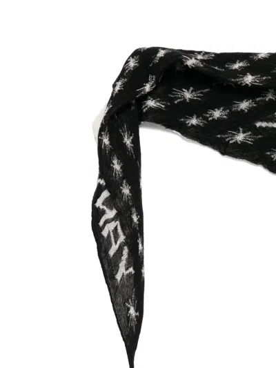 Yanyan Knits Starry-logo Bandana In Black