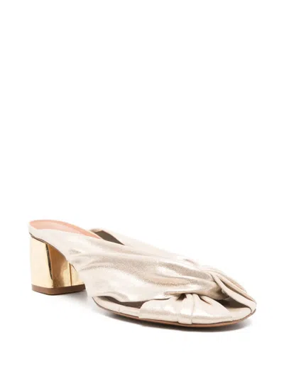 Forte Forte Twisted Block-heel Sandals In Gold