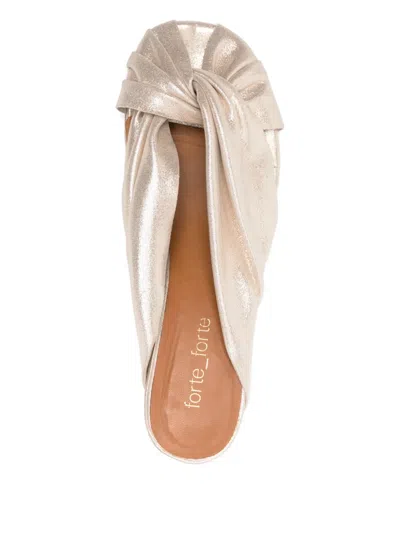 Forte Forte Twisted Block-heel Sandals In Gold