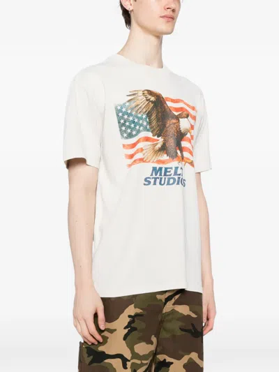 Melt Eagle-print T-shirt In White