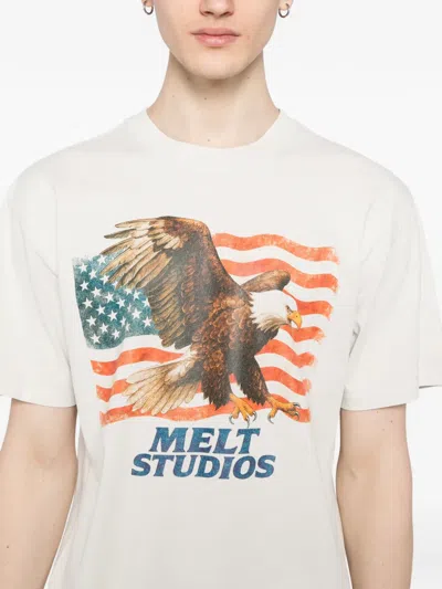 Melt Eagle-print T-shirt In White