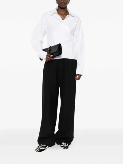 Rohe Reinvented Tuxedo Wrap Shirt In White