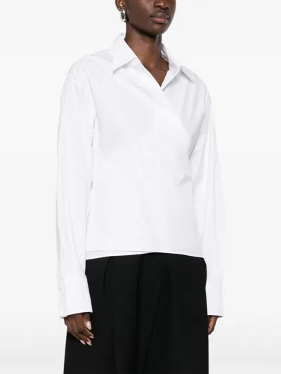 Rohe Reinvented Tuxedo Wrap Shirt In White
