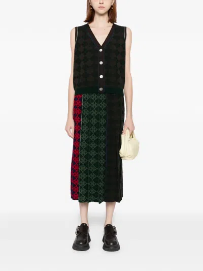 Yanyan Knits Argyle-print Vest In Brown