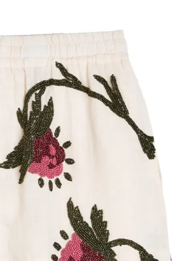 S.s. Daley Ss Daley Iona Beaded Linen Shorts In White