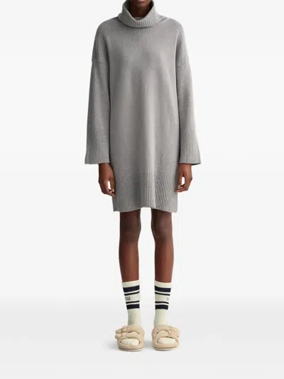 高领罗纹迷你连衣裙