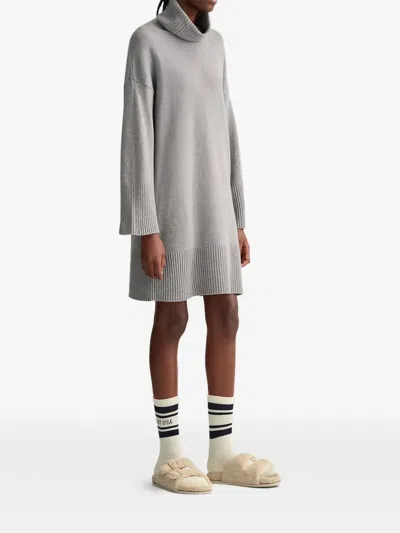 高领罗纹迷你连衣裙