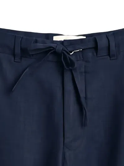Gant Drawstring Linen Shorts In Blue