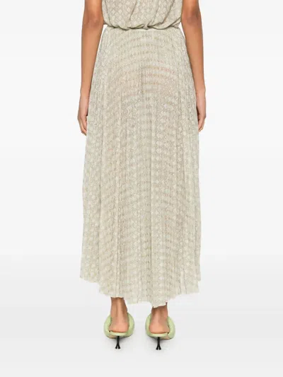 Forte Forte Plissé Pattern Midi Skirt In Neutral